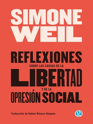 cover image of Reflexiones sobre las causas de la libertad y de la opresión social